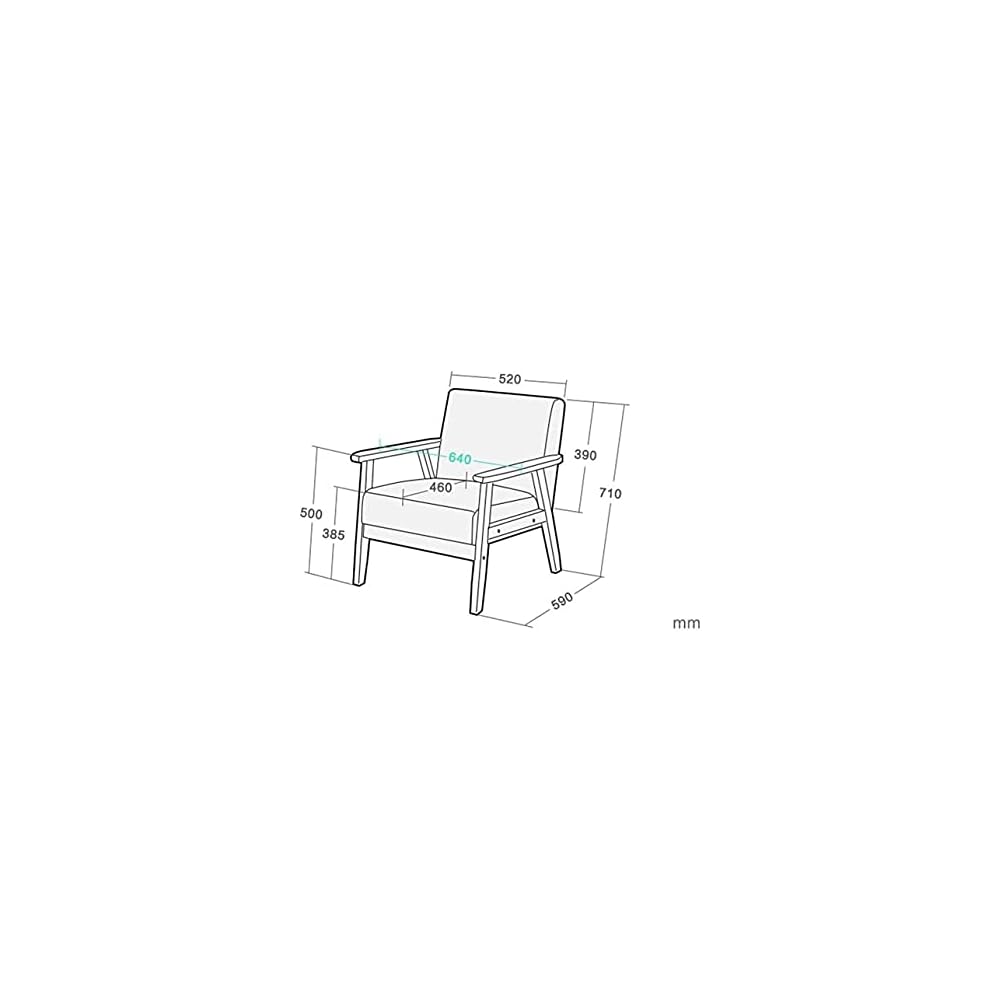 Chairs for Living Room Lounge Chair Accent Chair Fabric Upholstered Armchair Bedroom Chair Sofa Chair Solid Wood Couches Chairs (Color : Gray) (Blue)