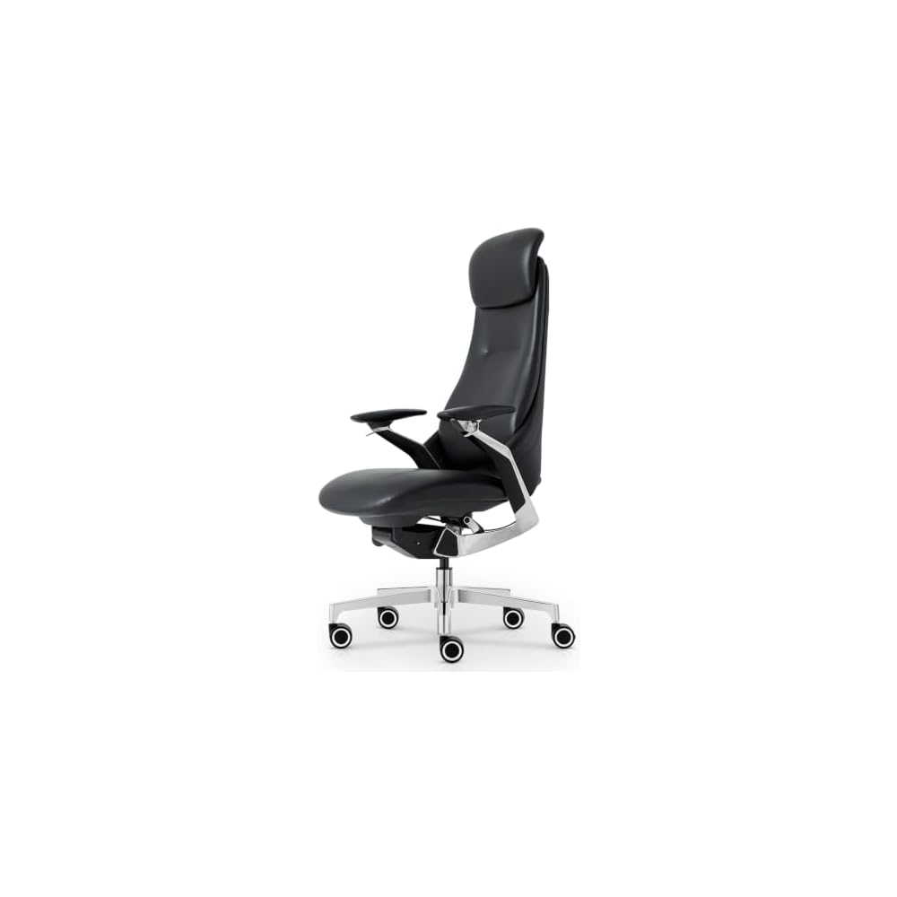 Genuine Leather Executive Office Chair，Top-Grain Cowhide, Ergonomic Design