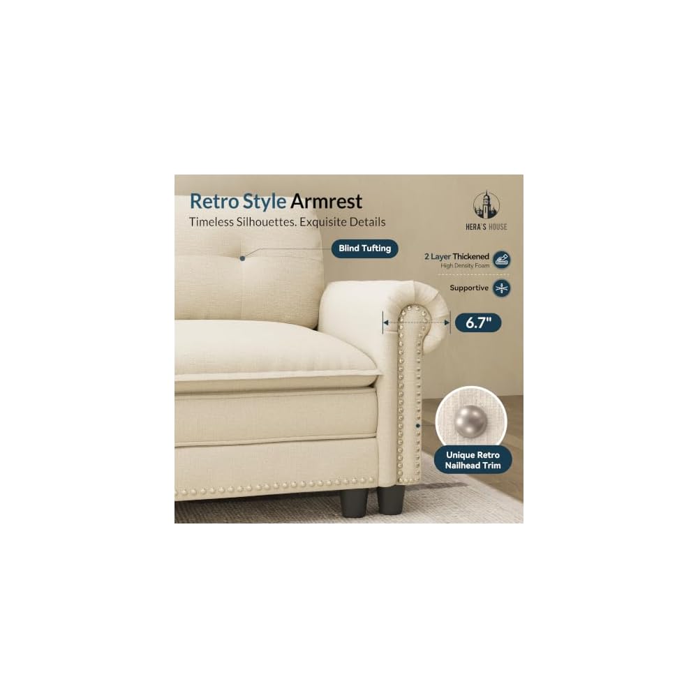 HERA'S HOUSE Modular Sectional Sofa Set for Living Room 3-Piece Deep Seats