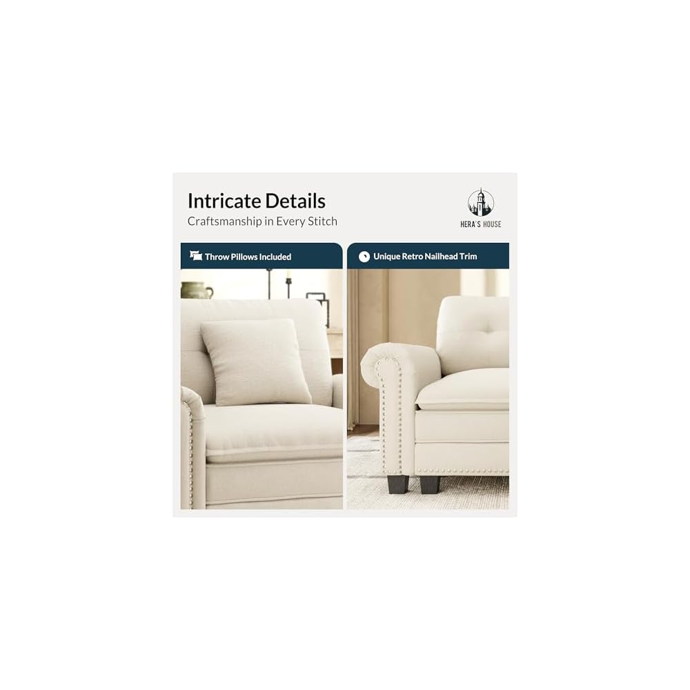HERA'S HOUSE Modular Sectional Sofa Set for Living Room 3-Piece Deep Seats