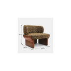 Brown Patterned Velvet Accent Chair with Wood Frame, Modern Lounge Chair