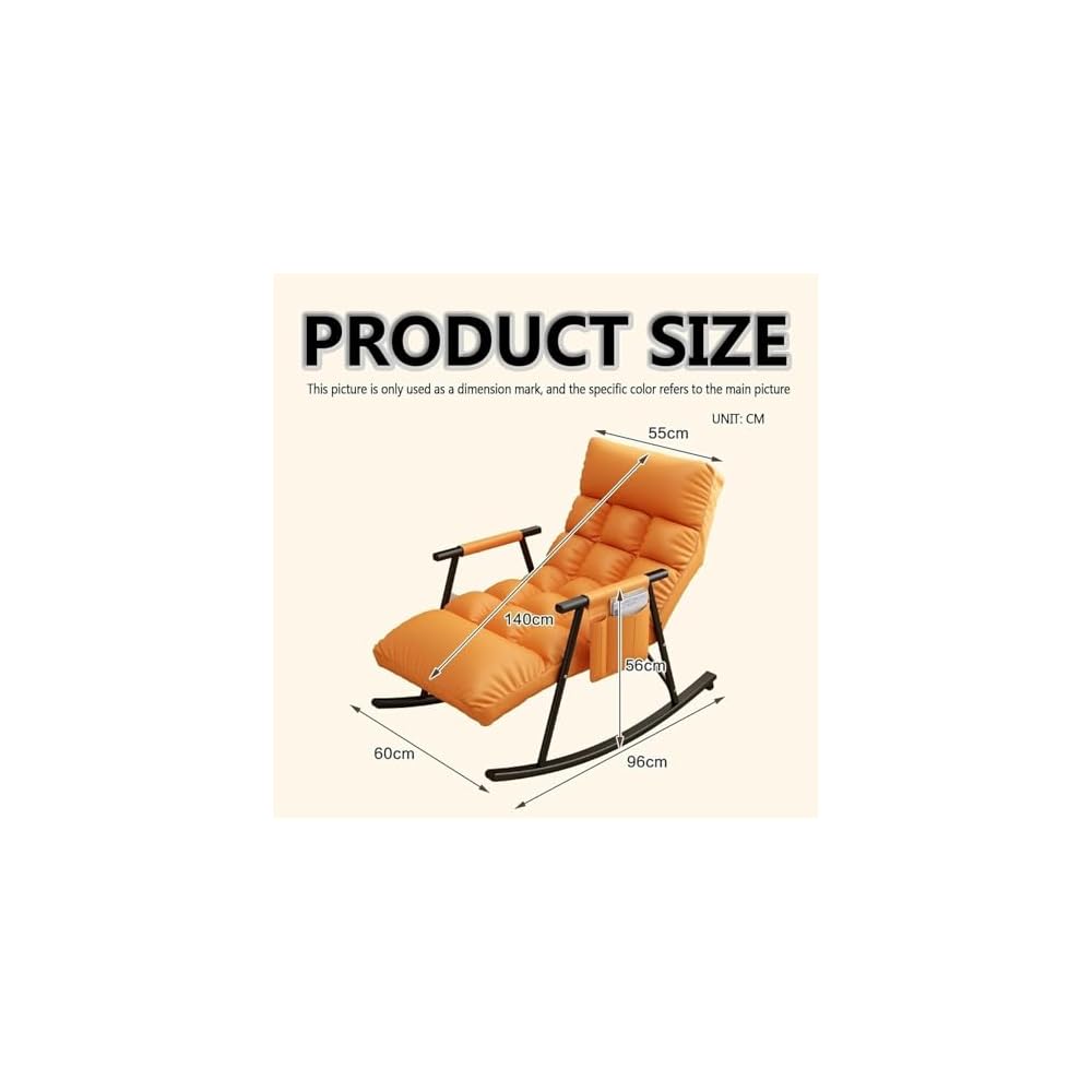 Modern Bedroom Rocking Chair with Cushion,Comfortable Living Room Sofa Lounger,Garden Lounge Chair with Armrests,Indoor Breathable Tech Cloth Rocking Chair, Ergonomic Cha