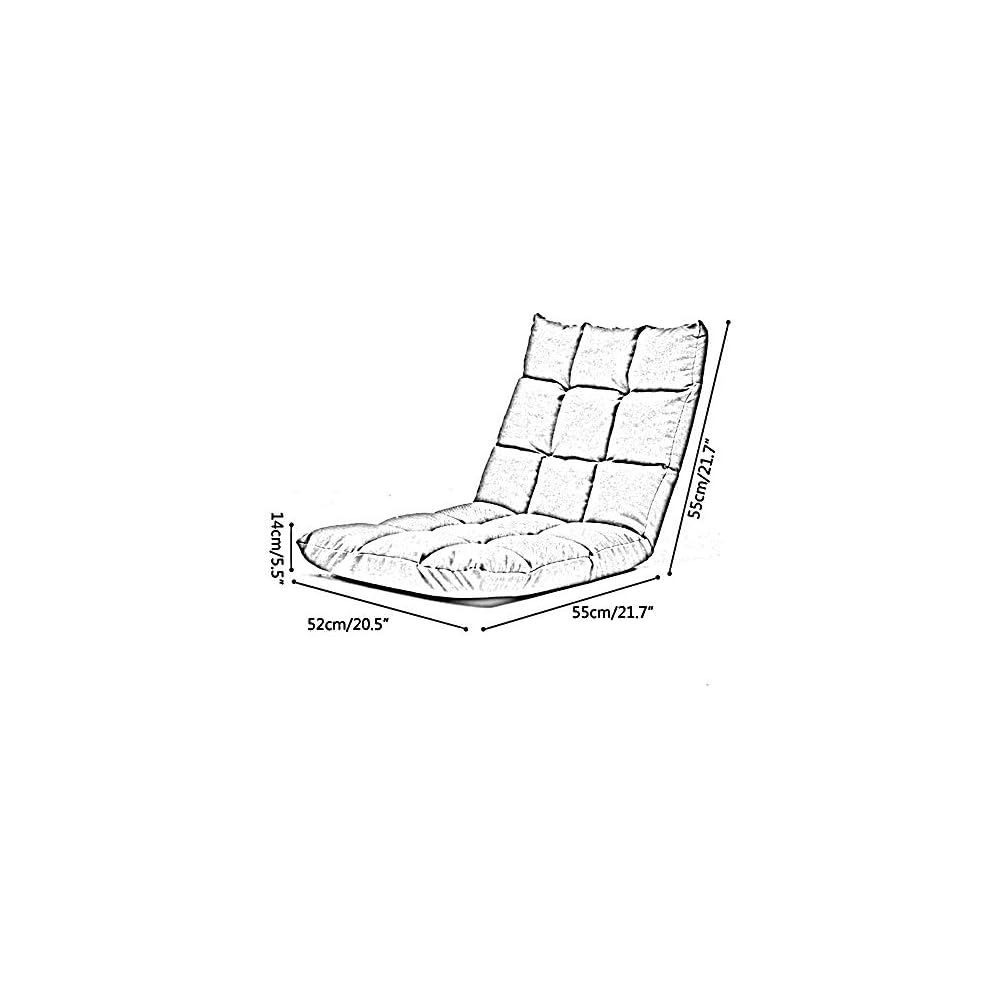 Floor Chair Computer Chair on Single Bed 6-Position Adjustment Lazy Leisure Sofa Removable and Washable Folding Meditation Chair with Backrest for Bay Window Balcony (Color