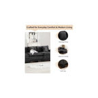76.7" Black Modern Large Sectional Couches for Living Room, Chenille Loveseat Modular Sectional Sofa, Oversized 2 Seater Cloud Love Seat Couches for Apartment, Deep Seat Sofas Set, Sofa para Sala