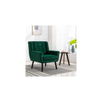 Armchair, Living Room Curved Back, Velvet Cushion, 250 Lbs Weight Capacity Ergonomics Accent Chair, Single Sofa for Bedroom 1 Upholstered 1 48.29 Retro Green 48.29 L-Shape
