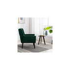 Armchair, Living Room Curved Back, Velvet Cushion, 250 Lbs Weight Capacity Ergonomics Accent Chair, Single Sofa for Bedroom 1 Upholstered 1 48.29 Retro Green 48.29 L-Shape
