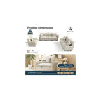 HERA'S HOUSE Modular Sectional Sofa Set for Living Room 3-Piece Deep Seats