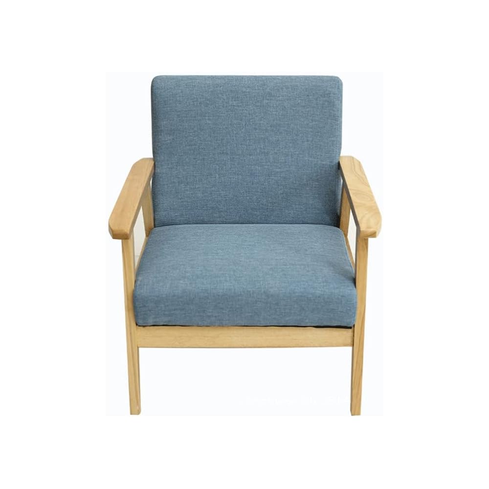 Chairs for Living Room Lounge Chair Accent Chair Fabric Upholstered Armchair Bedroom Chair Sofa Chair Solid Wood Couches Chairs (Color : Gray) (Blue)