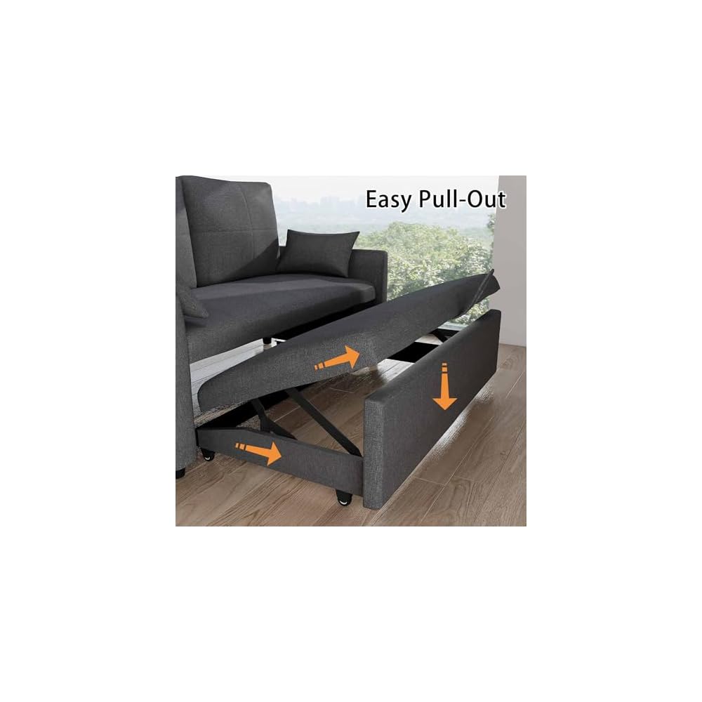 Grey L Shaped Sleeper Sofa Bed with Storage, 81" Convertible Sofa