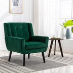 Armchair, Living Room Curved Back, Velvet Cushion, 250 Lbs Weight Capacity Ergonomics Accent Chair, Single Sofa for Bedroom 1 Upholstered 1 48.29 Retro Green 48.29 L-Shape